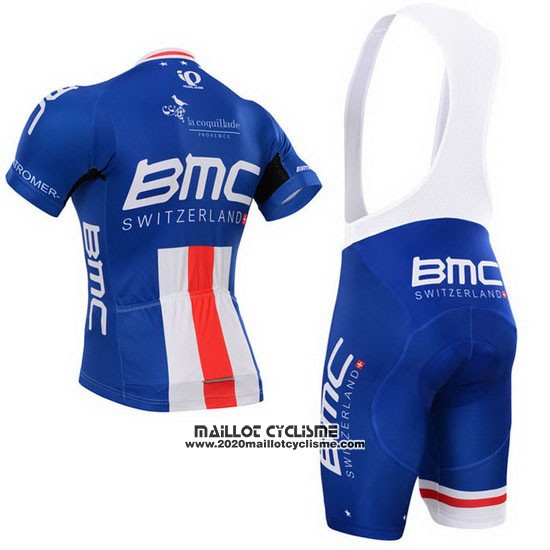 2015 Maillot Ciclismo BMC Champion Etats Unis Bleu Manches Courtes et Cuissard